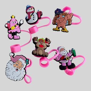 Christmas Straw Toppers Tumbler NEW